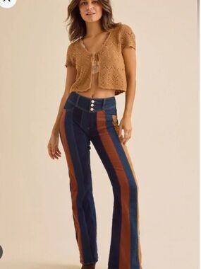 789. ALTARD STATE Daisy Suede Flare Jeans in Dark Wash Sz 28 NWOT $88